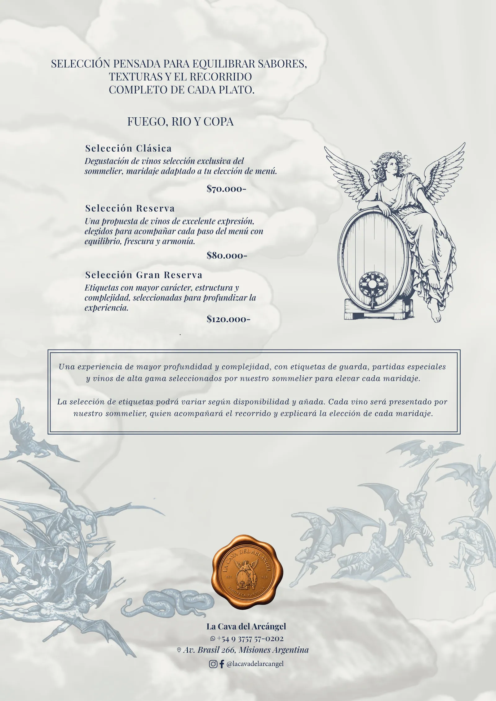 Menú Experiencia, página 2 de 2. El texto completo está debajo.